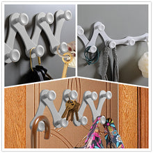Fineget Door Adhesive Folding Hooks for Hanging Wall Desk Bathroom Kitchen Hooks No Drilling Towel Key Hat Bag Hooks Sticky Heavy Duty Organizer Grey （8-Hanging +4-Hanging, 2 Pcs）