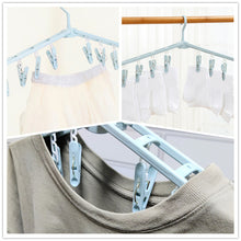 Fineget Collapsible Travel Shorts Skirt Shirt Socks Hangers with Clips Foldable Pants Clothes Plastic Suit Hangers Blue 2 Pcs