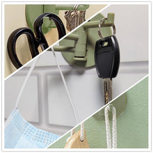 Fineget Adhesive Hooks for Hanging Door Kitchen Bathroom Hooks 3 Rotatable Arms Round Sticky Hooks Green 2 Pairs