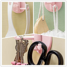 Fineget Wall Hooks for Hanging Adhesive Bathroom Kitchen Hooks Desk 3 Rotatable Arms Round Sticky Hooks Pink 2 Pairs