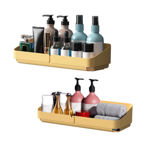 Fineget Plastic Shower Caddy Basket Shelf Large Adhesive Shower Shelve