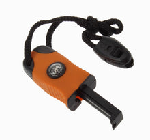 Smart Safety Outdoor Camping Hiking Flint Magnesium Stone Survival Fire Starter with Compass Whistle
