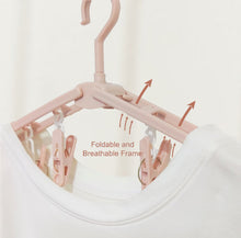 Fineget Foldable Clothes Travel Hangers with Clips Pink Hangers