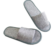 Fineget Open Toe Disposable Slippers Indoor House for Guests Women Men Slippers Spa Home Hotel Travel Pedicure Grey Slippers 4 Pairs