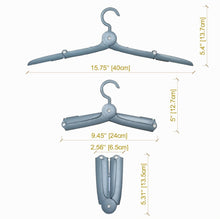 Fineget Foldable Travel Clothes Hangers with Clips Blue (4 Pcs + 8 Clips)