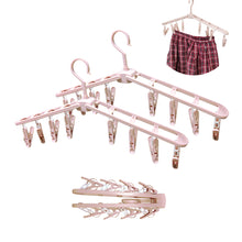 Fineget Collapsible Travel Shorts Skirt Shirt Socks Hangers with Clips Foldable Pants Clothes Plastic Suit Hangers Pink 2 Pcs