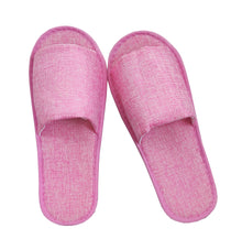 Fineget Indoor Disposable Spa Slippers for Women Guests Open Toe Slippers Home Hotel Travel Bedroom Pedicure Pink Slippers 2 Pairs