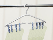 Fineget Folding Clothes Skirt Shirt Hangers with Clips White Hangers Retail Organizer 4 PCS + 8 Clips